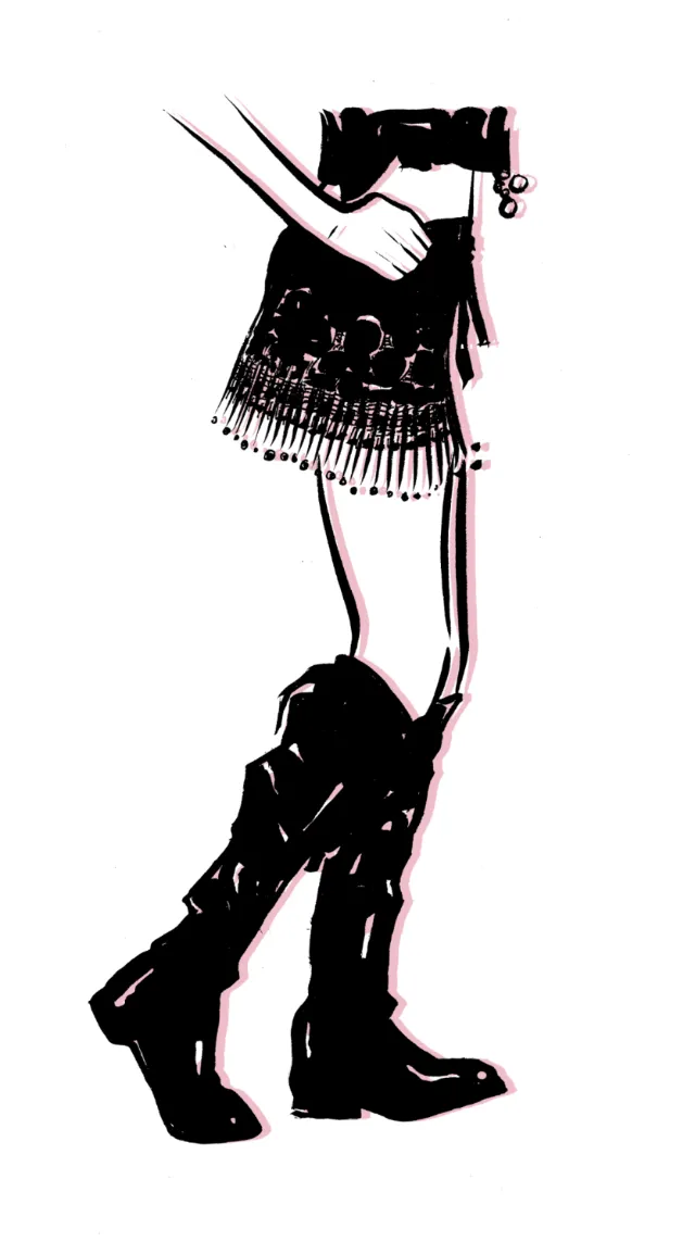 Model with stylish dress