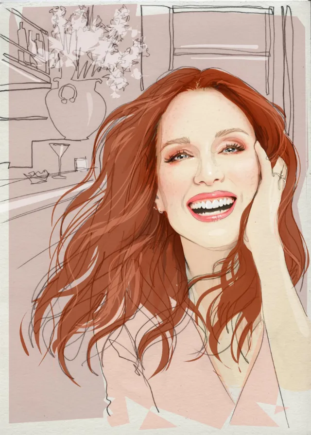 Digital portrait of smiling girl
