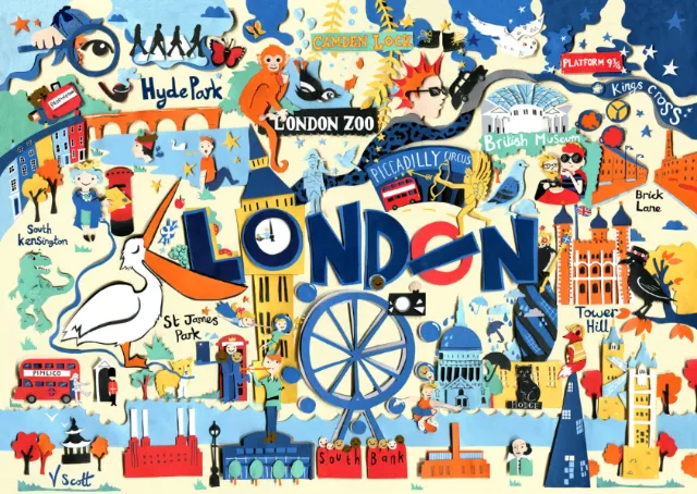 Fun filled illustrated map of London