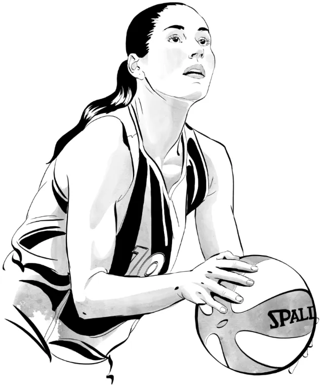 Female basketball player pencil art