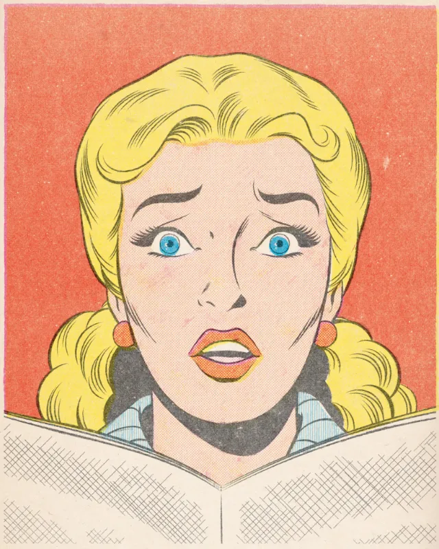 Illustration of woman with strange look