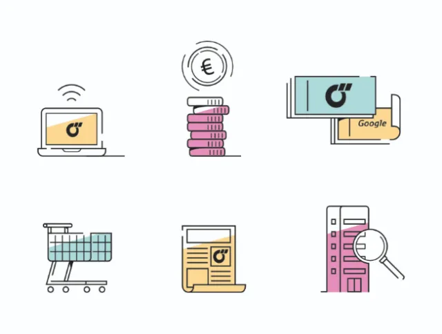 Vector icons of online shopping cart, digital payments, and financial transactions by Sebastian Iwoh