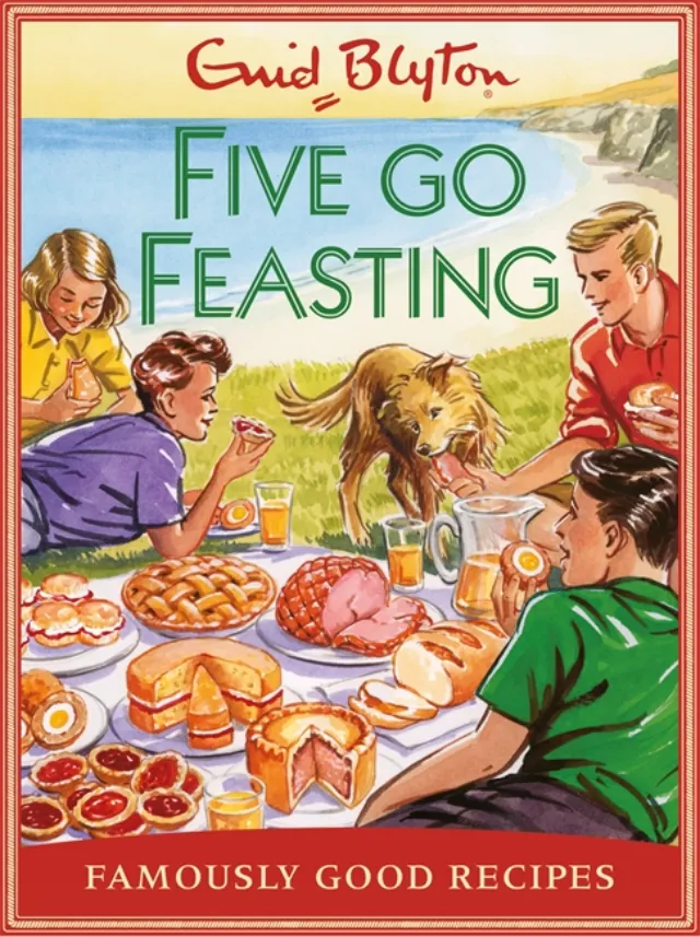 Book cover illustration of five go feasting