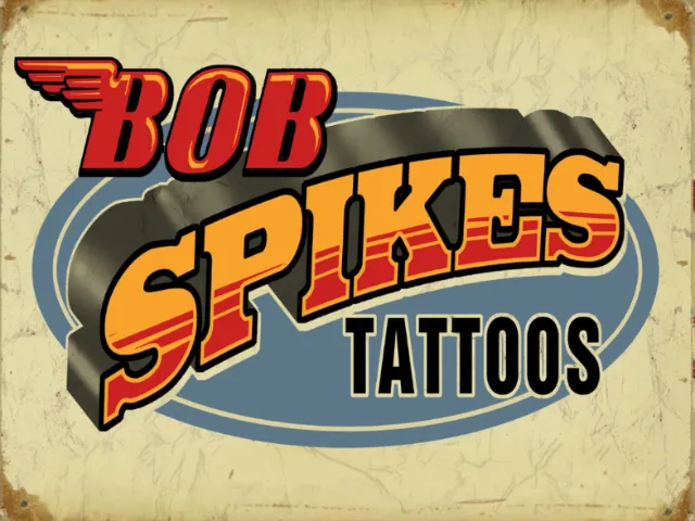 Hand lettering of Bob spikes tattoos