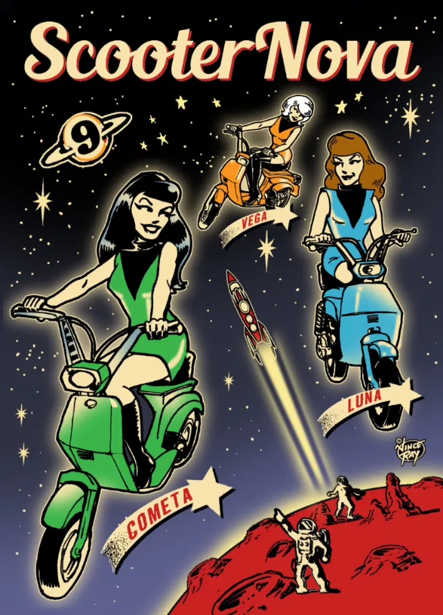 Pop art of scooter nova