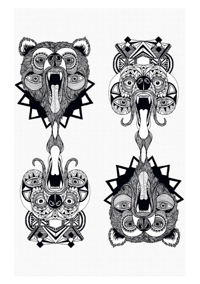 Graphic animal masks