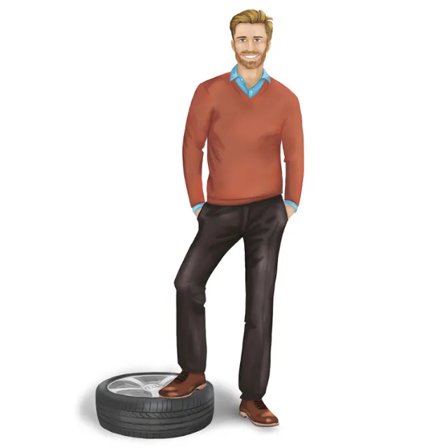 character illustration of man posing
