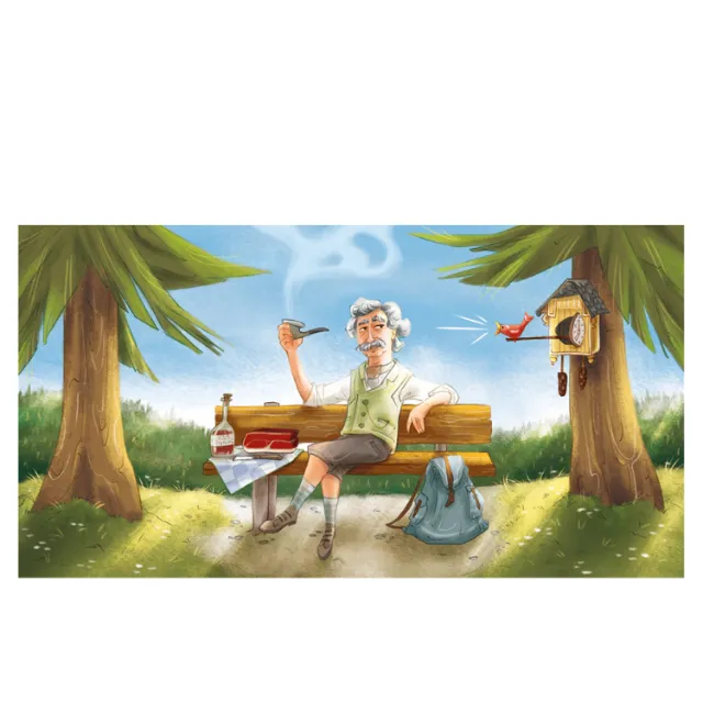 Character illustration of man with a bird