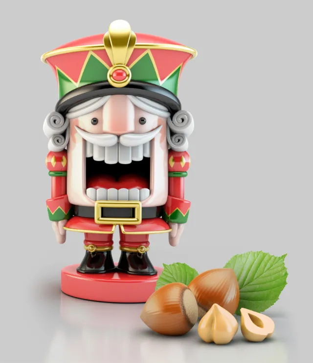 3d character with fruits