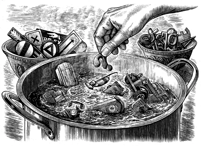 Black and white art of cooking