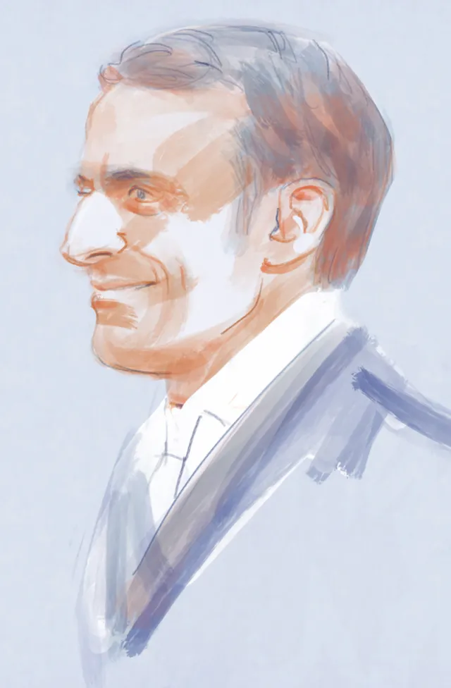 water color illustration of smiling man potrait
