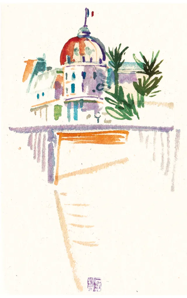 Architecture illustration of royal palace 