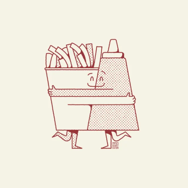 Cartoon & Humor french fries and sauce
