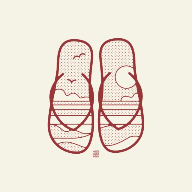 Line art of slippers
