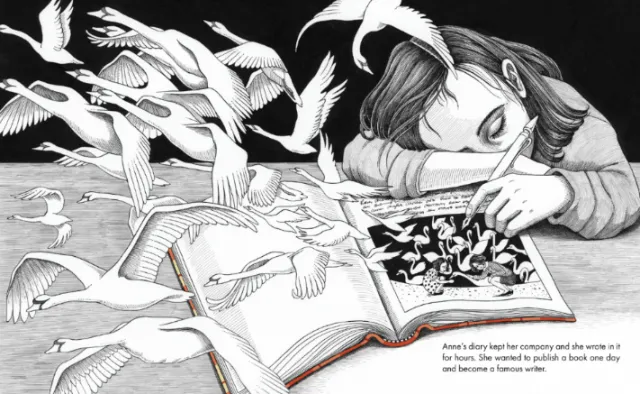 Black & White girl magical painting
