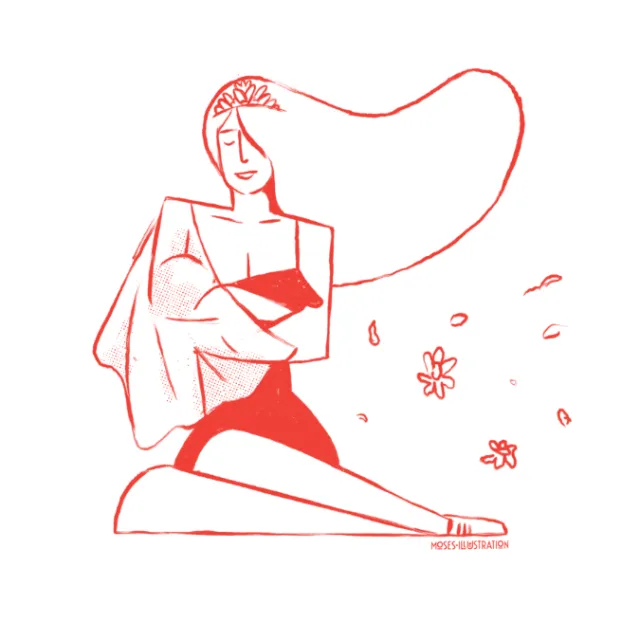 Line art of woman relaxed
