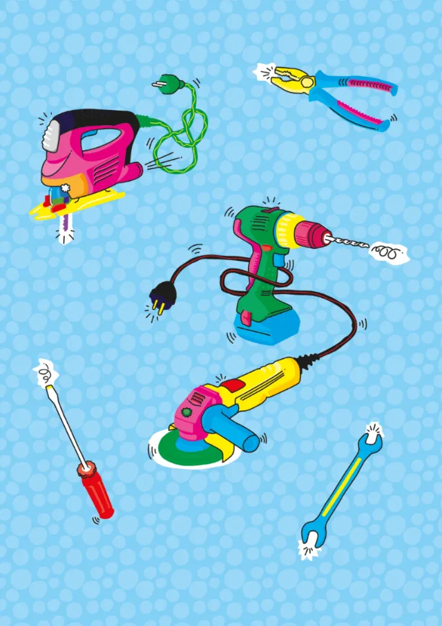 Machinery tool icons graphic design by Tobias Wandres