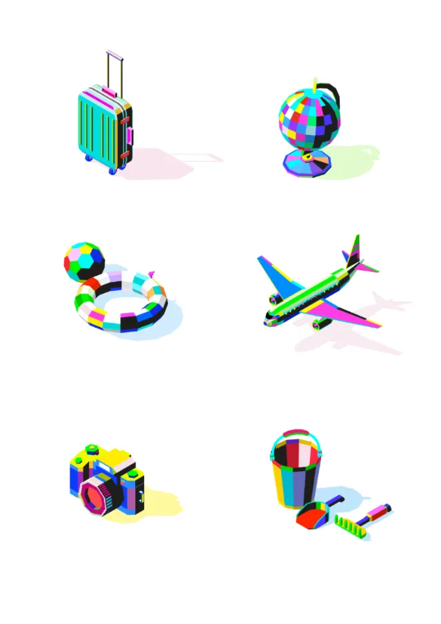 Kids toy icons illustration 