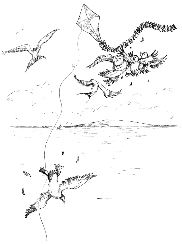 Black and white drawing of an Eagle
