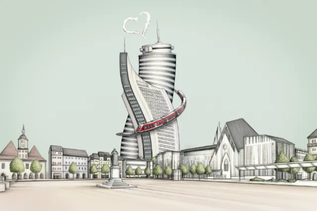 Architectural illustration by Lauren Mortimer