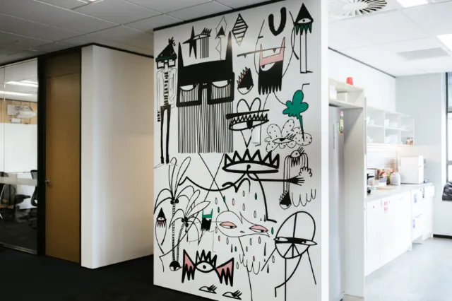 Decorative wall graphic scribble