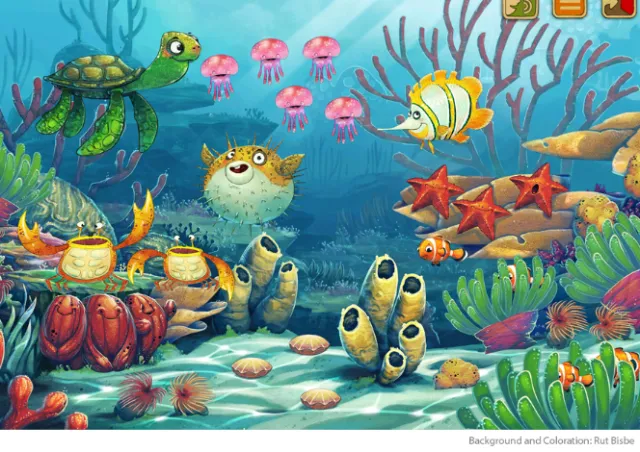 Illustration of underwater animals