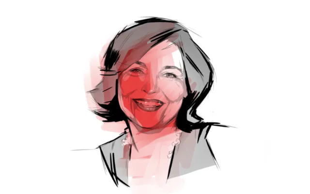Abstract digital portrait of smiling woman by Timo Müller