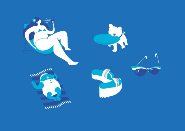 Vector design of beach icons
