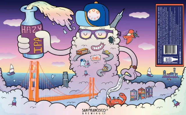 Label illustration for San Francisco Brewing Co.