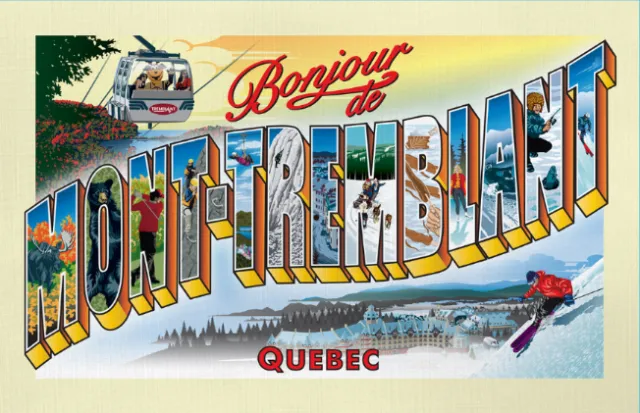 Vintage postcard showing Mont-Tremblant sights