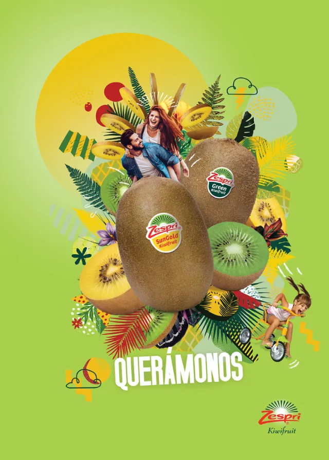 Graphical illustration of fruit montage zespri