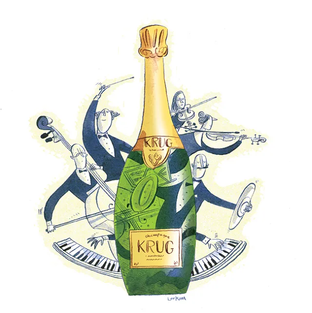 Saturday Telegraph kurg wine section illustration