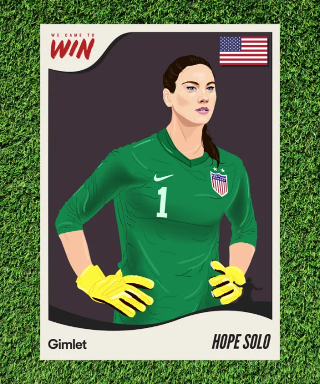 Iluustration of Hope Solo for Gimlet Media’s sport’s