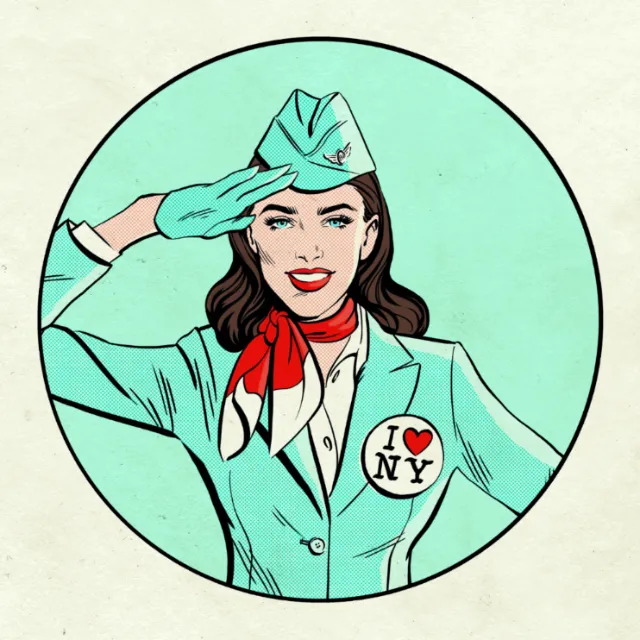 Sticker design of air hostess
