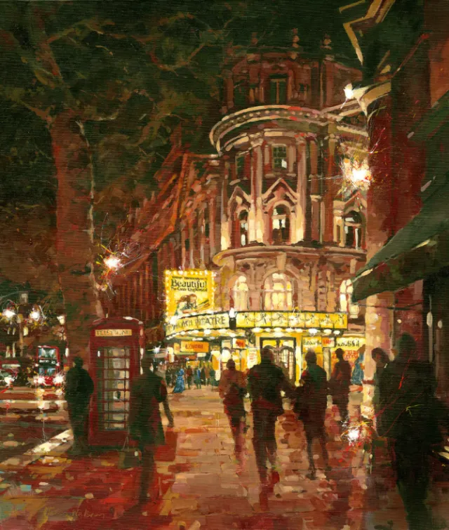People Walking City Streets at Night