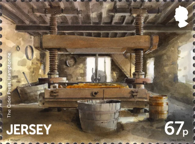 Jersey stamp on The Cider Press, Hamptonne