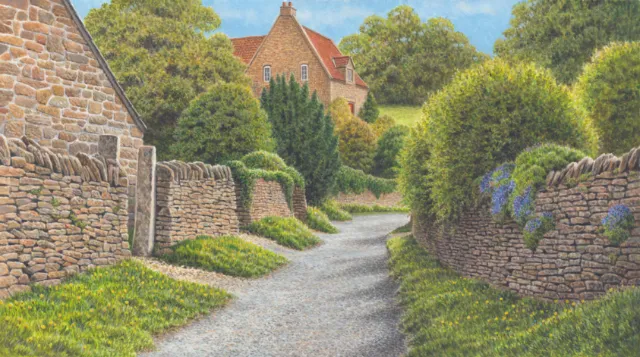 Jacquie Lawson cards with a village lane design