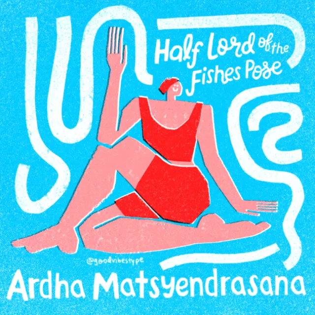 Lettering art of half lord of the fishes pose