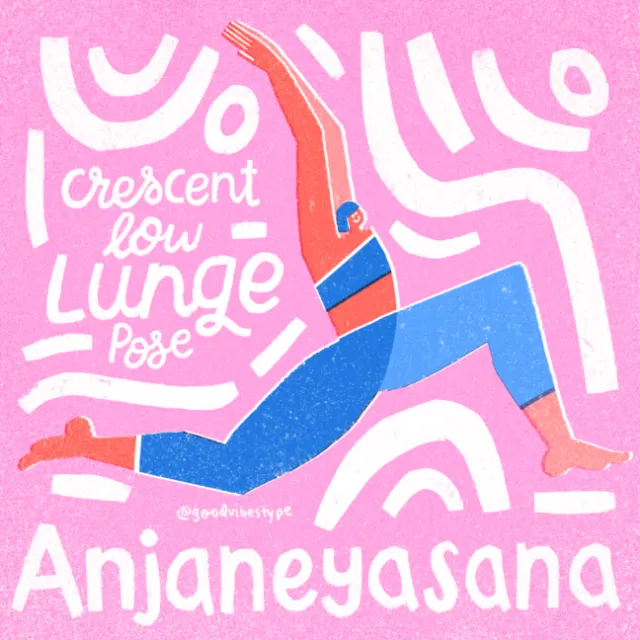 Calligraphy art of crescent low lung pose