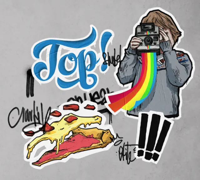 digital illustration of food photography