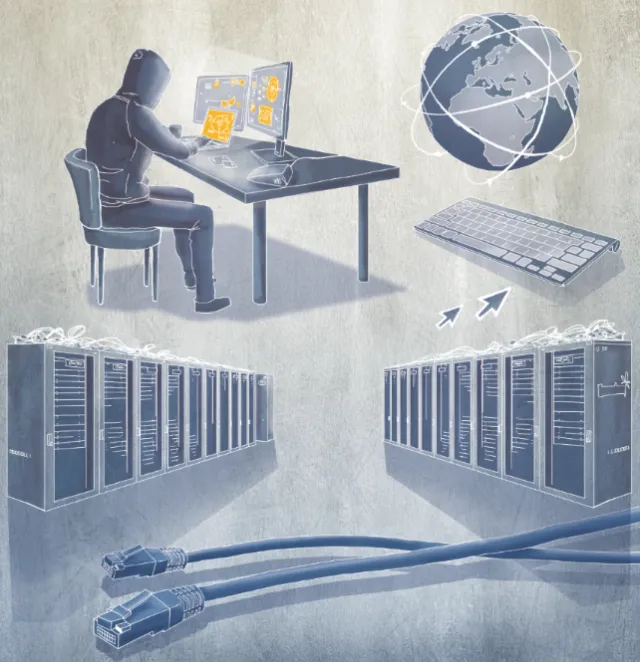 illustration of computer hacker
