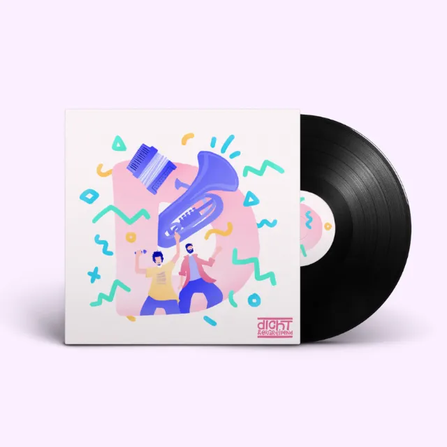 Vector illustration cover of vinyl records