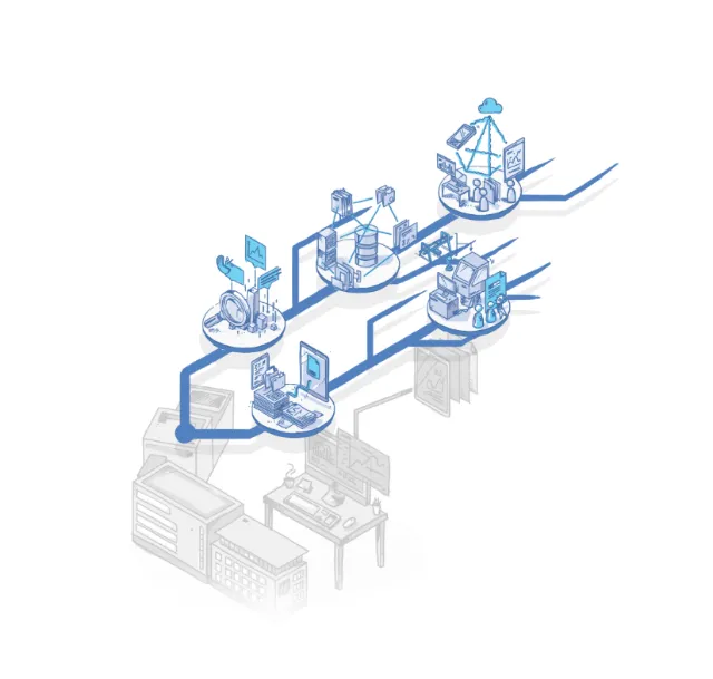 infographic illustration of computers