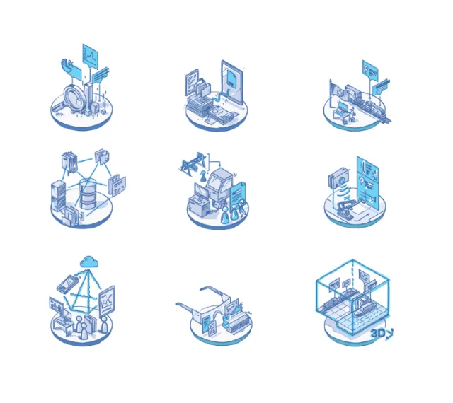 Vector infographic of computer