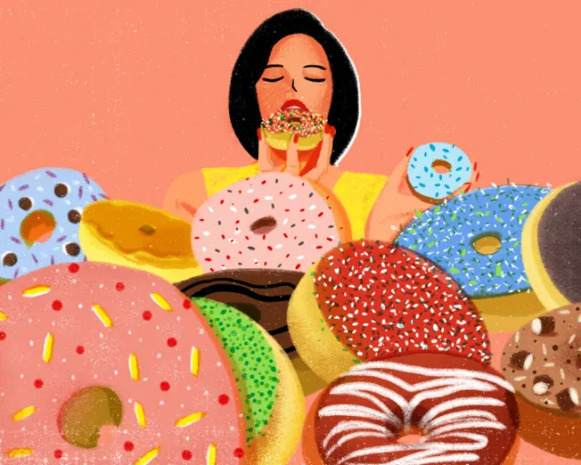 Donuts digital illustration for Vogue China