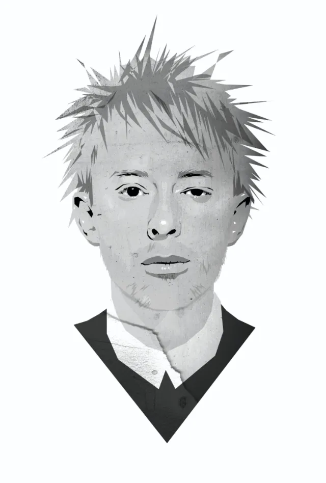 Portrait of a young man with spiky hair by Jessine Hein