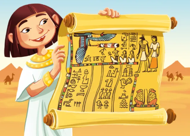 children girl with a ancient art