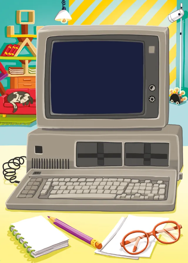Cartoon & Humour old computer