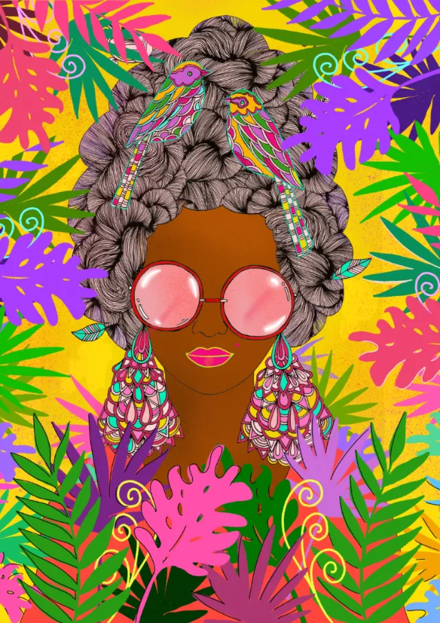 Colourful tropical lady
