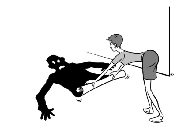 Woman with scary shadow